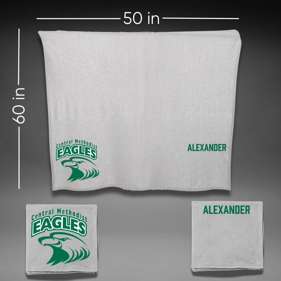 Central Methodist University Wrestling Gray Blanket - Annsleigh Alexander