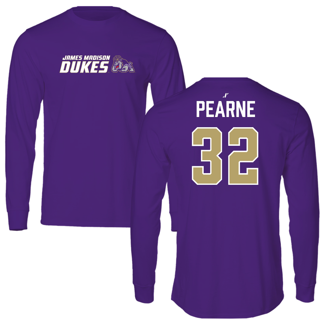 James Madison University Baseball Purple General Long Sleeve - #32 Sam Pearne