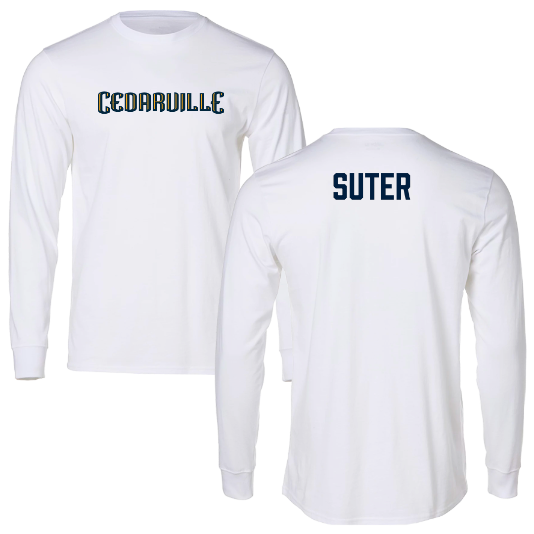 Cedarville University TF and XC White Performance Long Sleeve - Andrew Suter