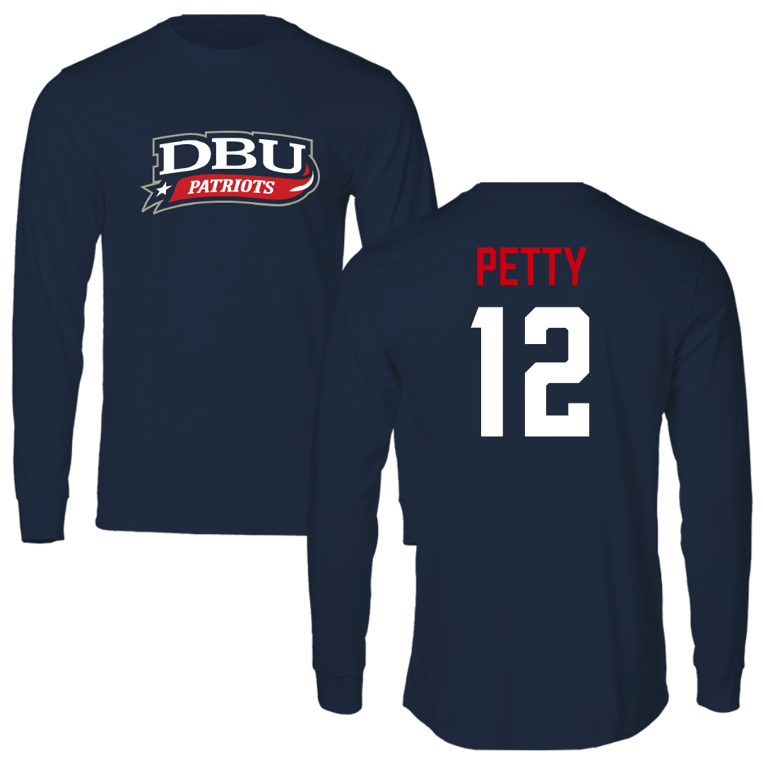 Dallas Baptist University Lacrosse (M) Navy Long Sleeve - #12 Zachary Petty