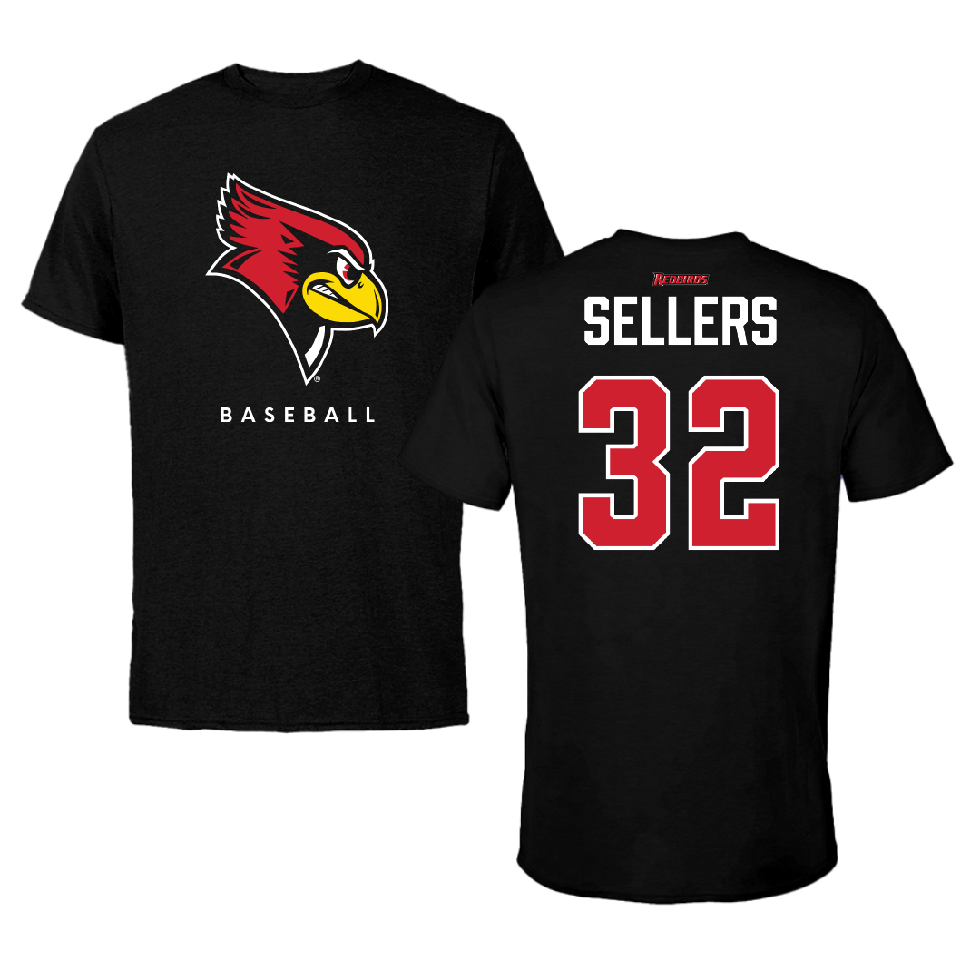 Illinois State University Baseball Black Tee - #32 Carter Sellers