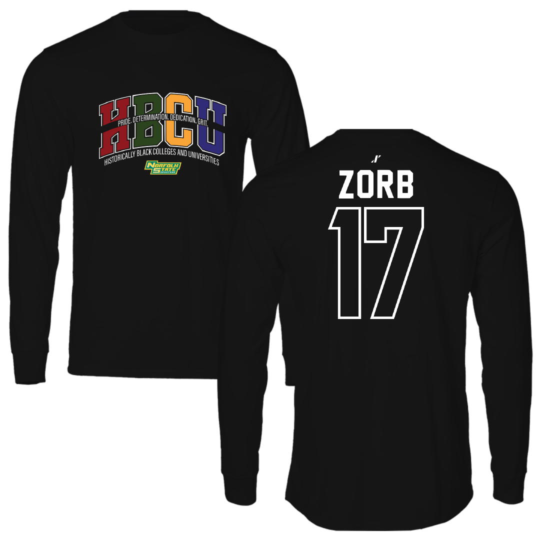 Norfolk State University Softball Black HBCU Long Sleeve - #17 Lisa Zorb