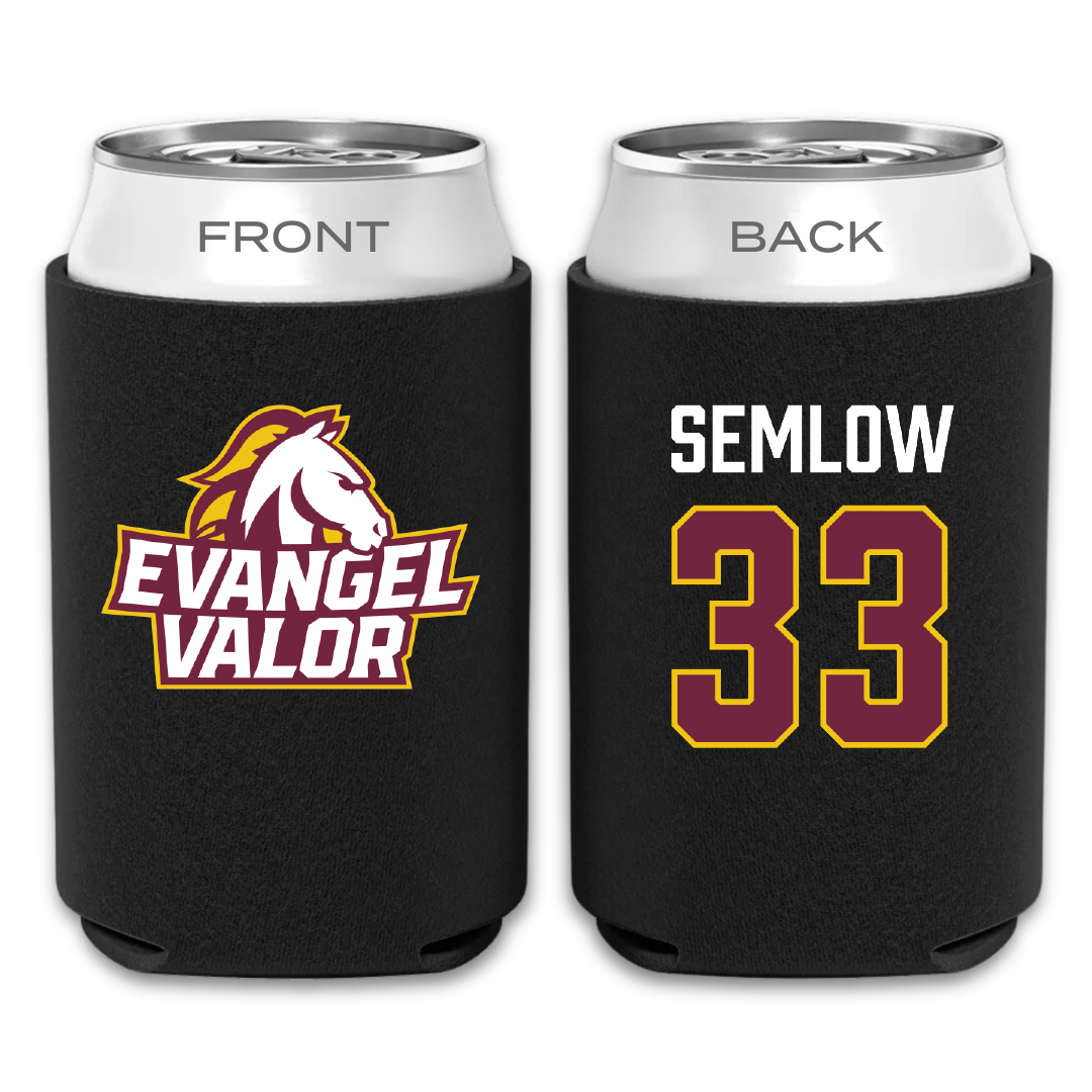 Evangel University Soccer (W) Black Can Cooler - #33 Mia Semlow