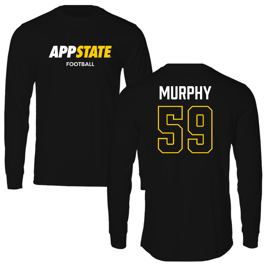 Appalachian State University Football Black Block Long Sleeve - #59 Jack Murphy