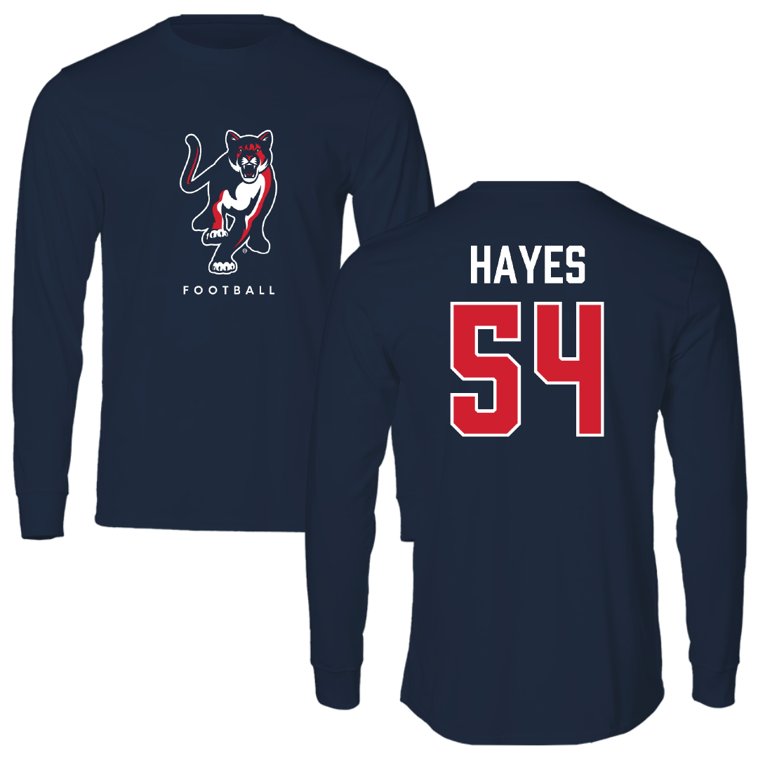 Columbus State University Football Navy Mascot Long Sleeve - #54 Cornell Hayes