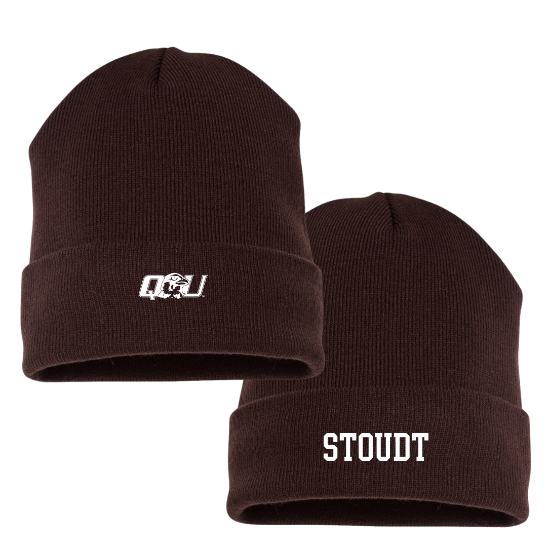 Quincy University Softball Brown Beanie - #19 Ryann Stoudt