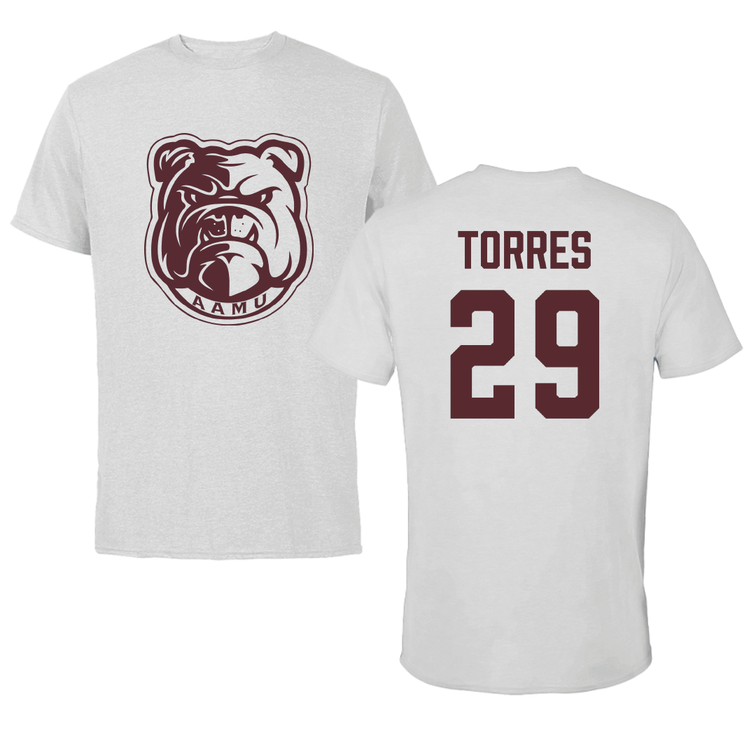 Alabama A&M University Baseball Light Gray Performance Tee - #29 Antonio Torres