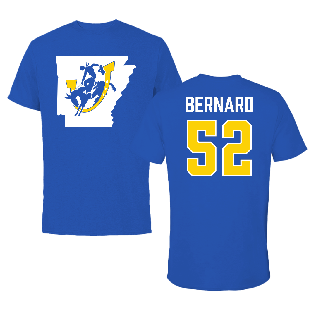 Southern Arkansas University Baseball Blue State Performance Tee - #52 JoVahn Bernard