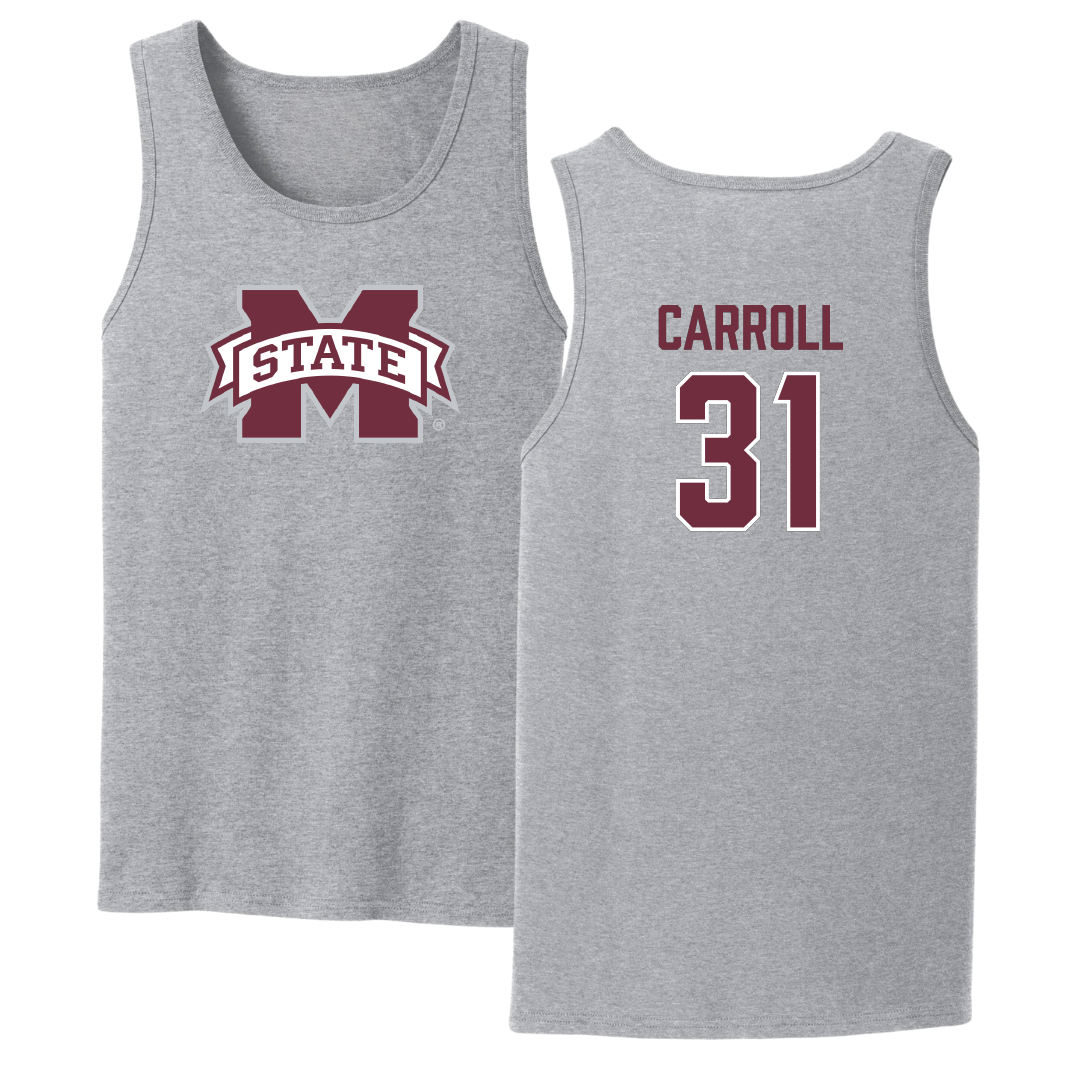 Mississippi State University Softball Sport Gray Tank Top - #31 Sydney Carroll