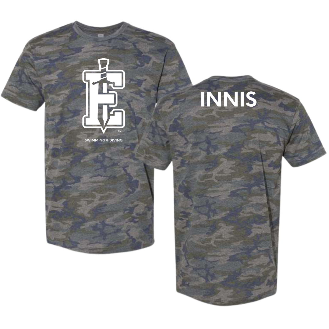 PennWest Edinboro Swimming & Diving Vintage Camo Tee - Elijah Innis