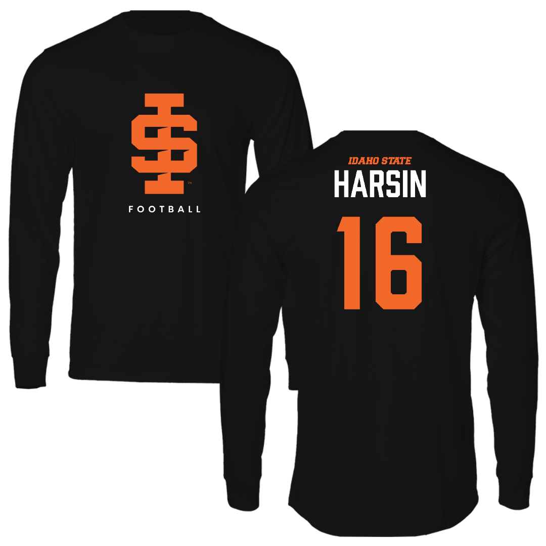 Idaho State University Football Black Performance Long Sleeve - #16 Davis Harsin
