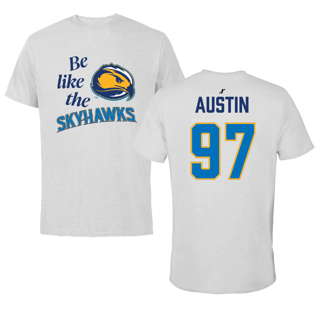 Fort Lewis College Football Light Gray Be Like Us Performance Tee - #97 Ethan Austin