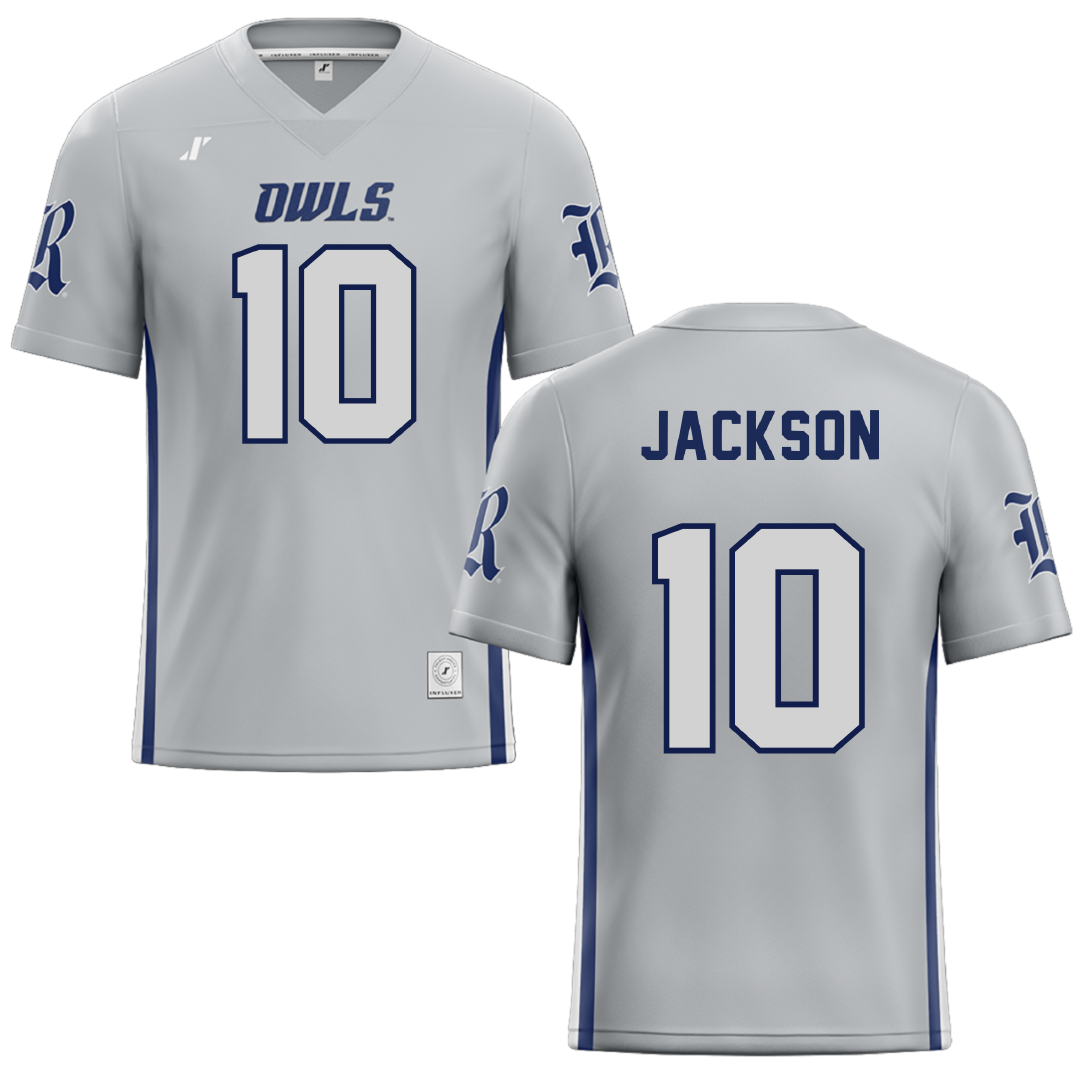 Rice University Gray Football Jersey - #10 Quinton Jackson
