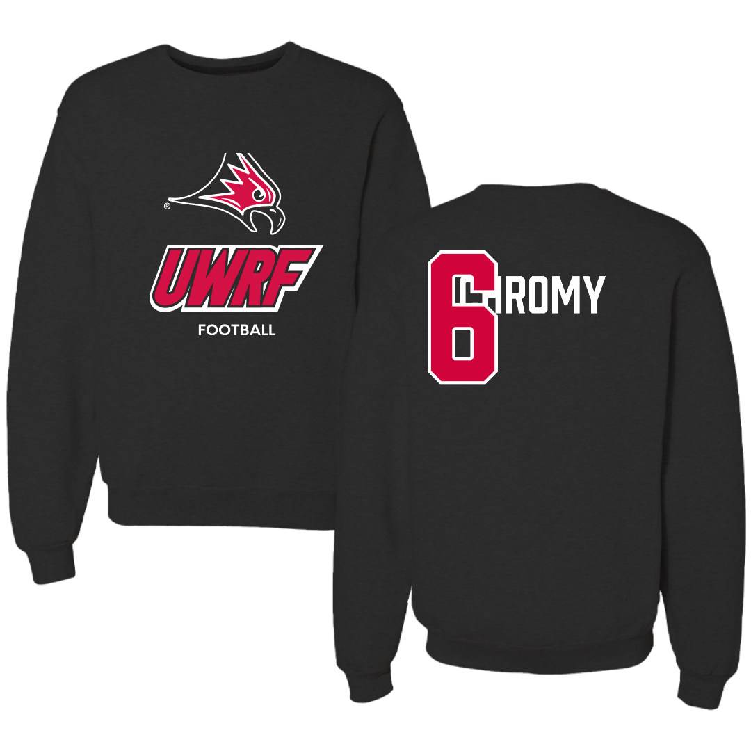 University of Wisconsin-River Falls Football Black Crewneck - #6 Ethan Chromy