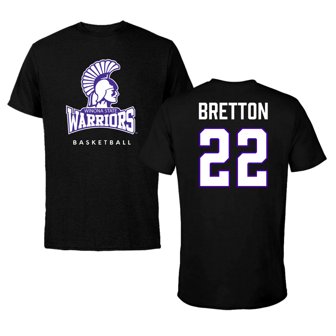 Winona State University Basketball (W) Black Tee - #22 Vivica Bretton