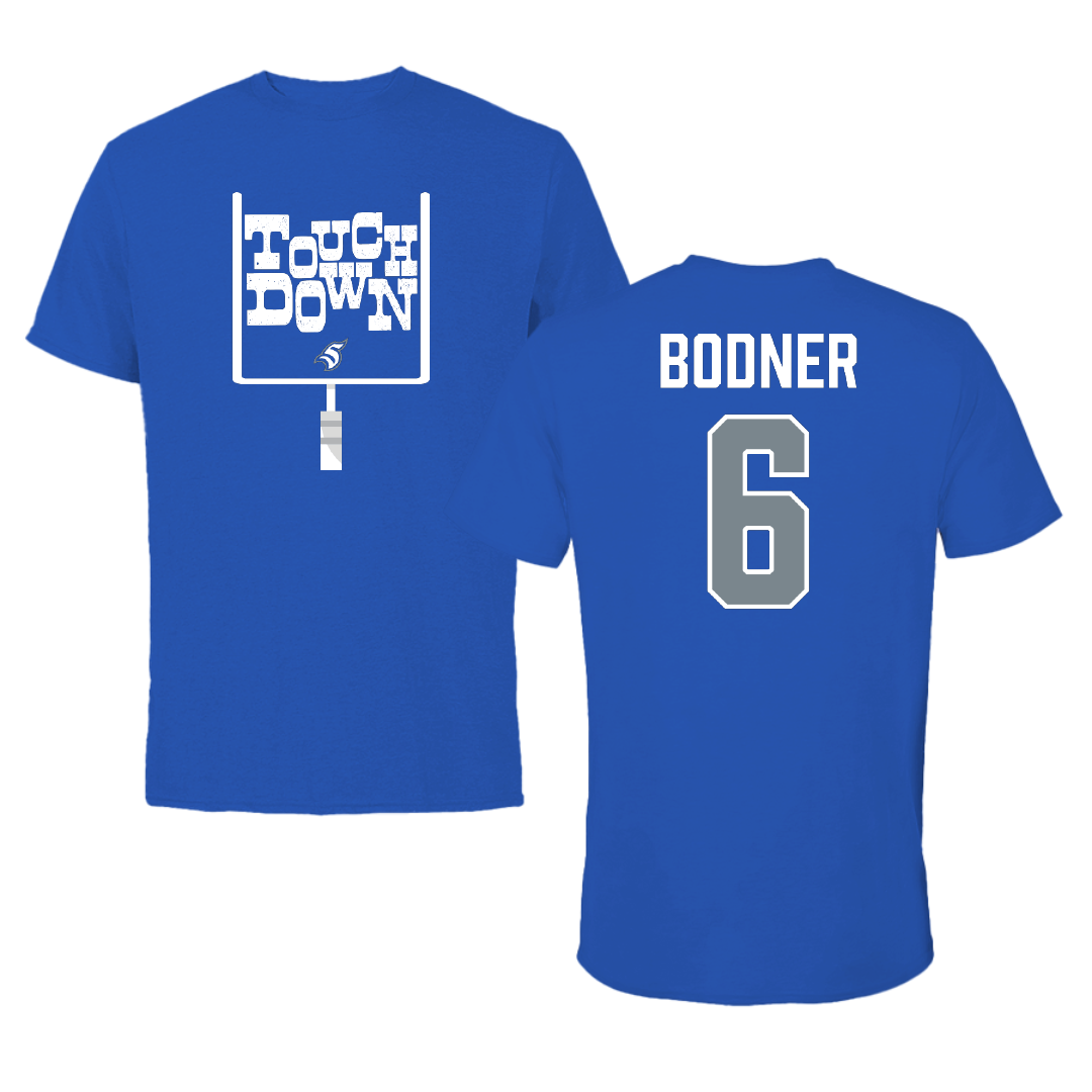 Thomas More University Football Blue Touchdown Tee - #6 Avery Bodner