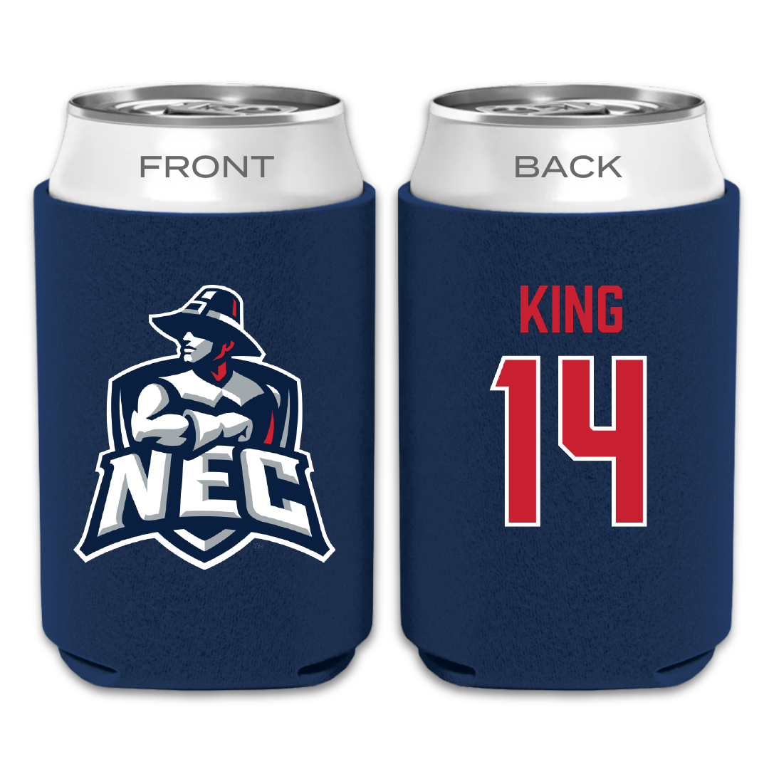 New England College Soccer Navy Can Cooler - #14 Aubrey King