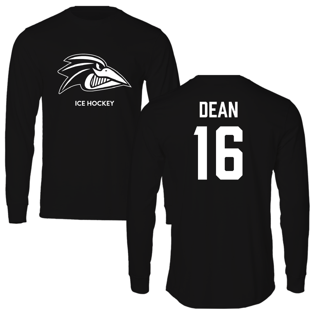 Franklin Pierce University Ice Hockey (W) Black Performance Long Sleeve - #16 Bo Dean