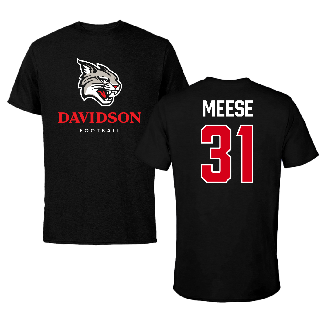 Davidson College Football Black Tee - #31 Hayden Meese