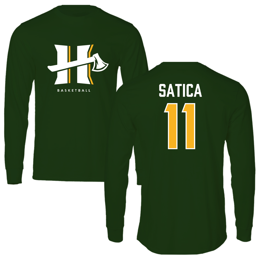 Cal Poly Humboldt Basketball (W) Forest Green Long Sleeve - #11 Shade Satica