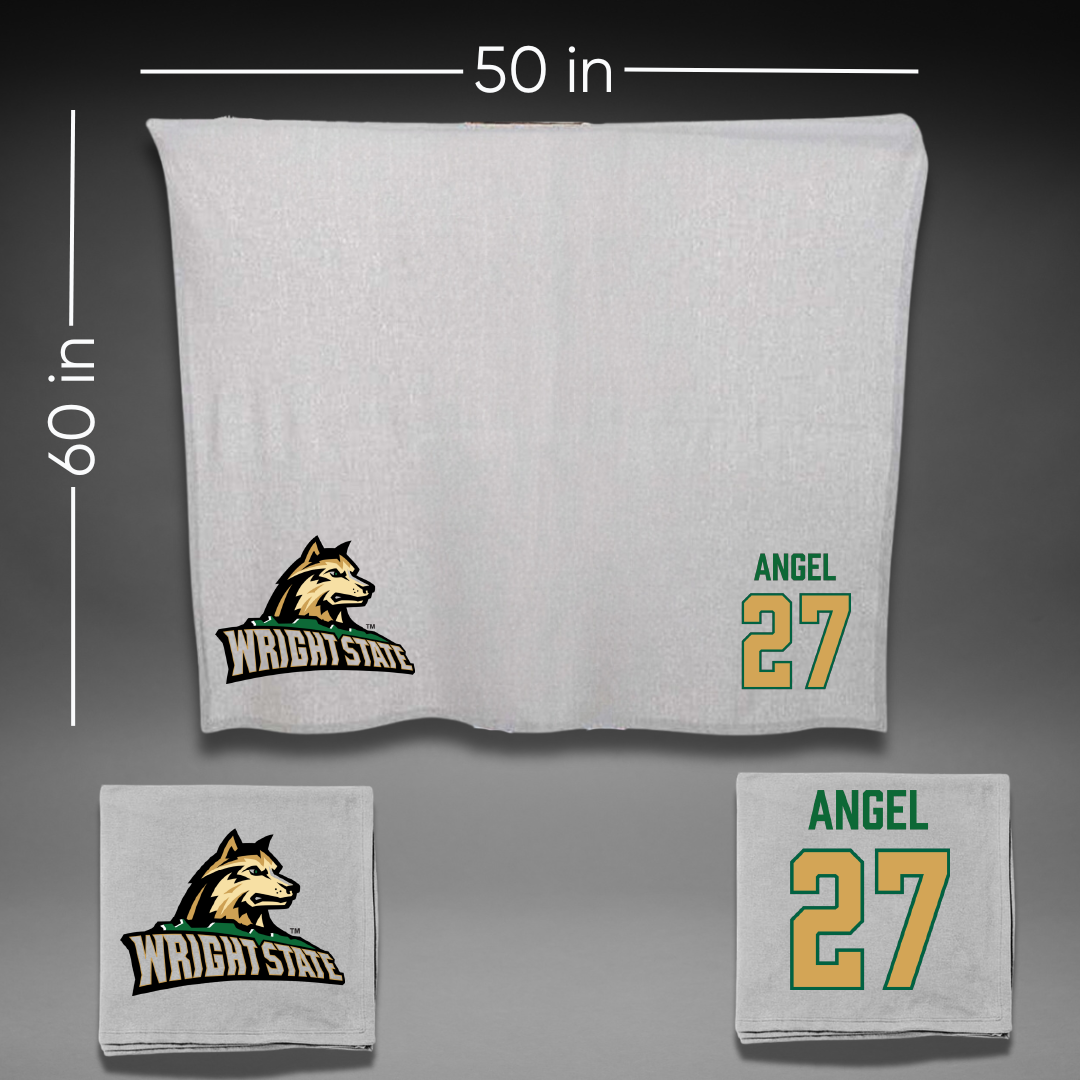 Wright State University Baseball Gray Blanket - #27 Coy Angel