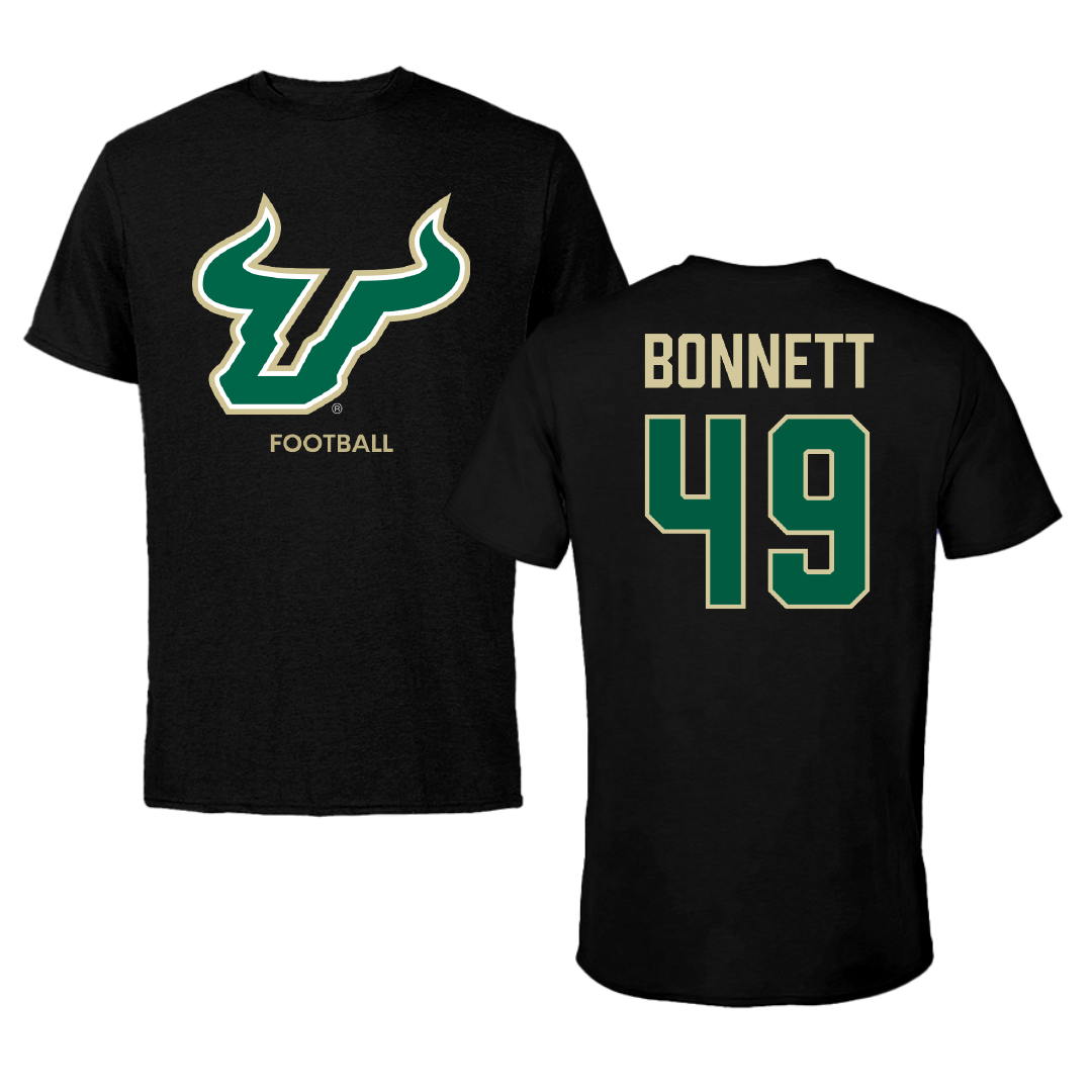 University of South Florida Football Black Performance Tee - #49 Easton Bonnett