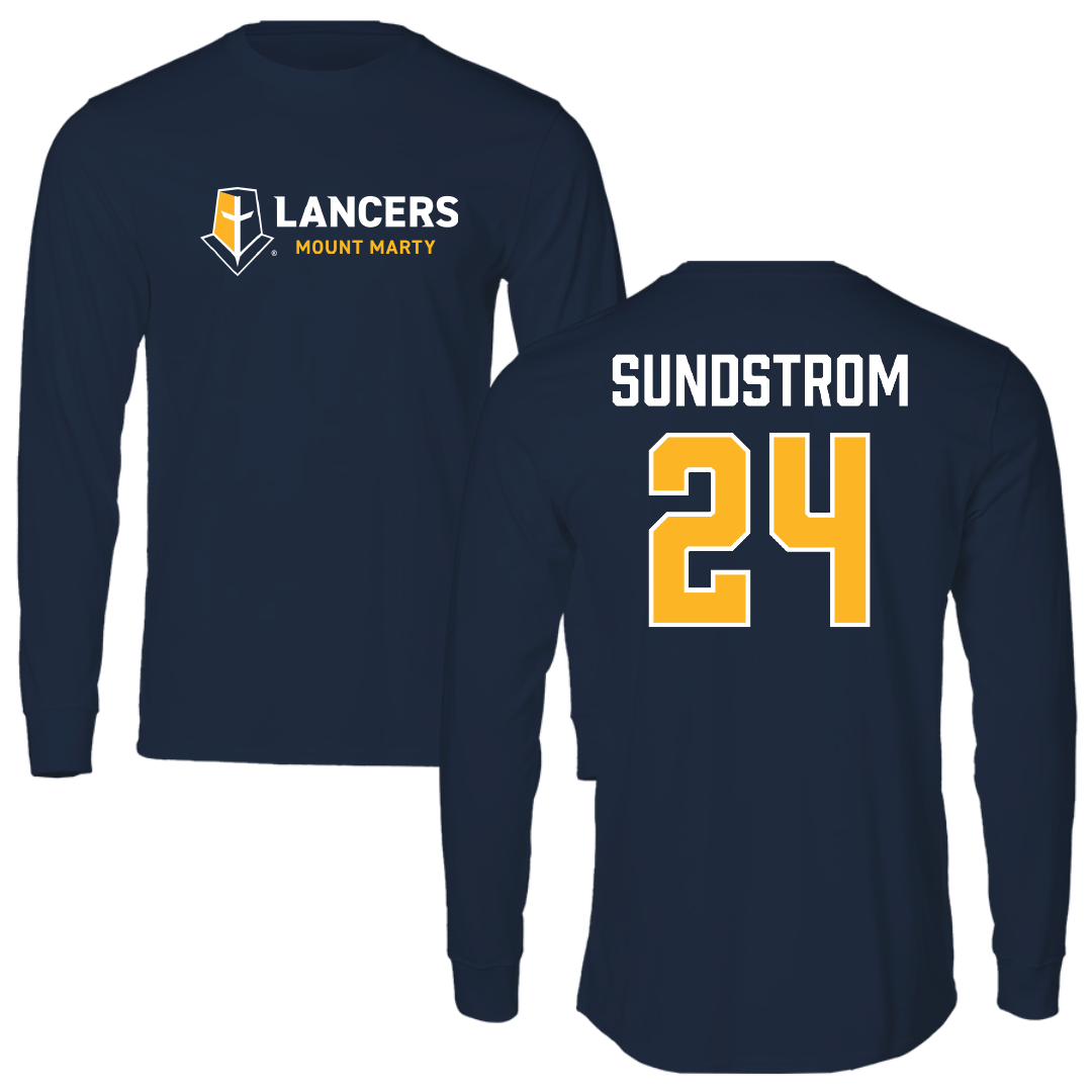 Mount Marty University Soccer Navy Long Sleeve - #24 Thor Sundstrom