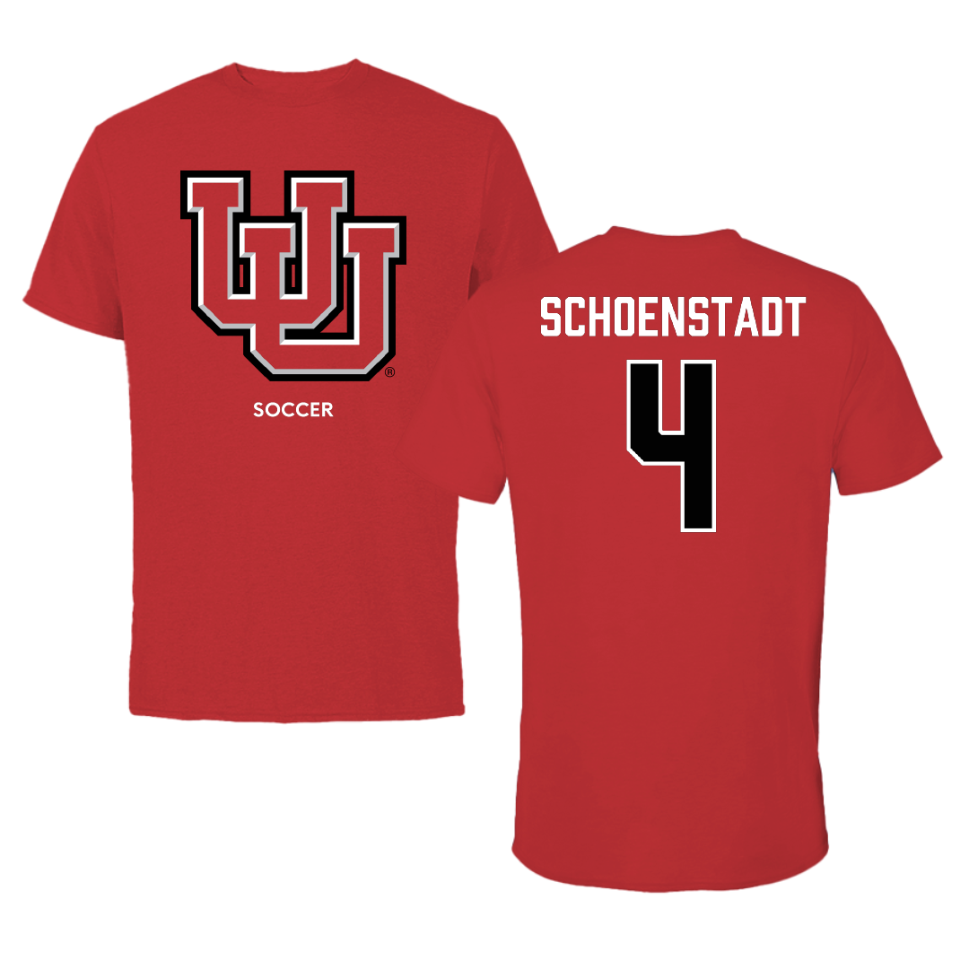 University of Utah Soccer (W) Red Performance Tee - #4 Alex Schoenstadt