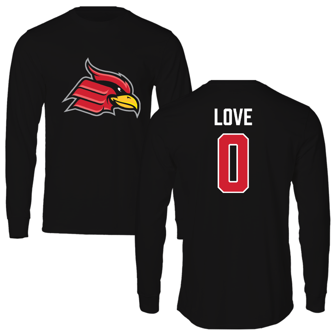 Wheeling University Football Black Performance Long Sleeve - #0 Solo Love