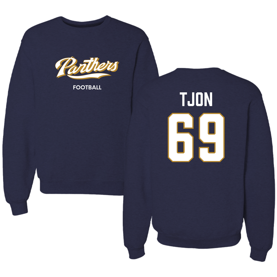 Florida International University Football Navy Panthers Crewneck - #69 Ming Tjon