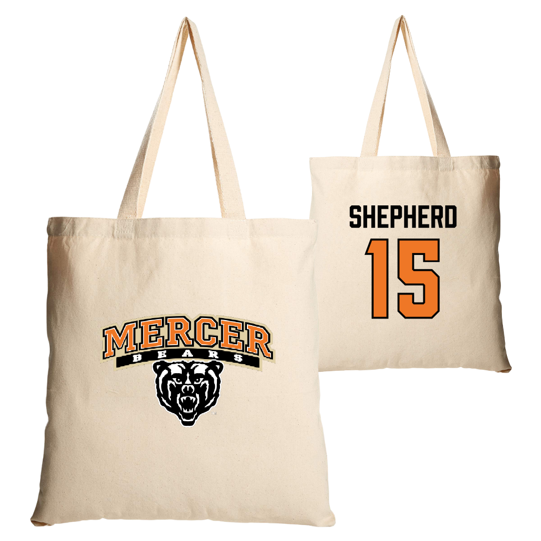 Mercer University Baseball Tan Canvas Tote Bag - #15 Logan Shepherd