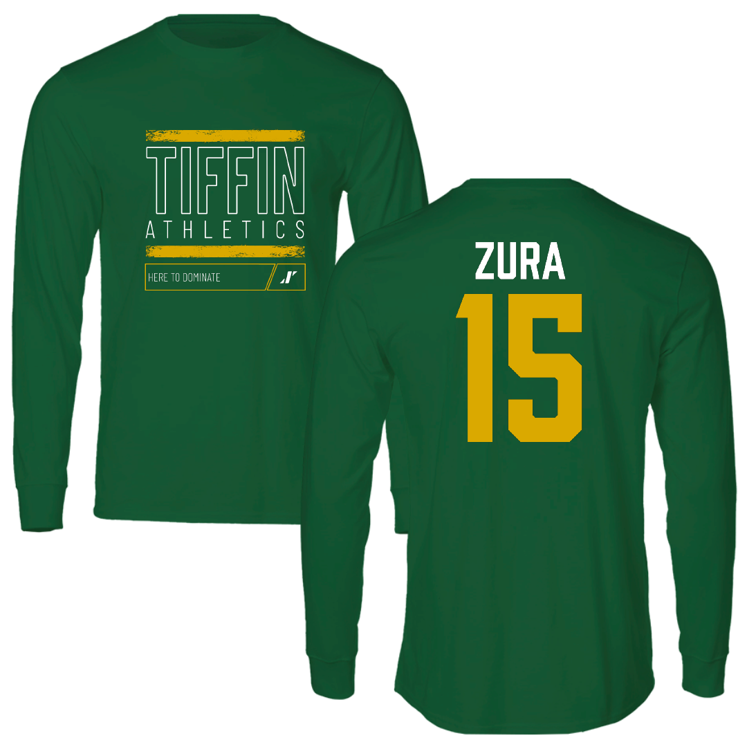 Tiffin University Lacrosse Green Dominate Long Sleeve - #15 Jacob Zura