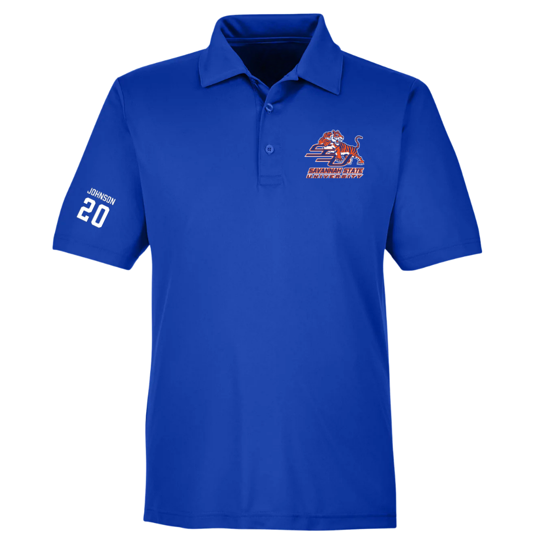 Savannah State University Football Blue Polo - #20 Amiri Johnson