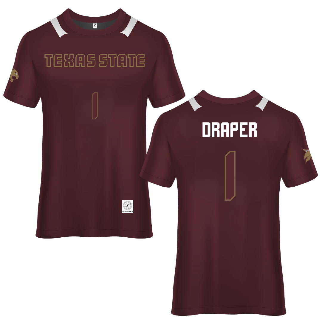 Texas State University Maroon Soccer Jersey - #1 Caitlyn Draper