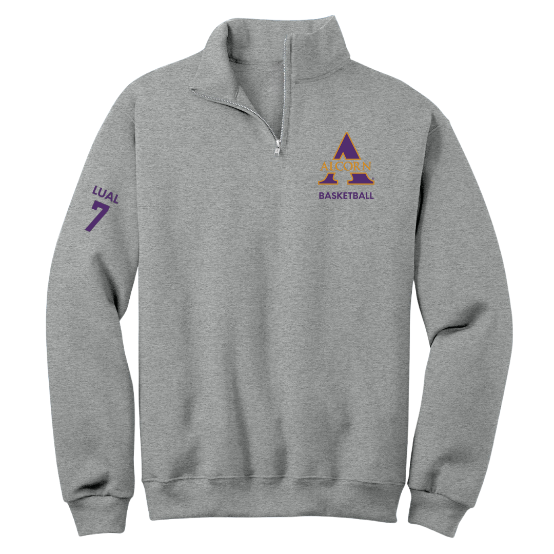 Alcorn State University Basketball (M) Sport Gray Quarter-Zip - #7 Julian Lual