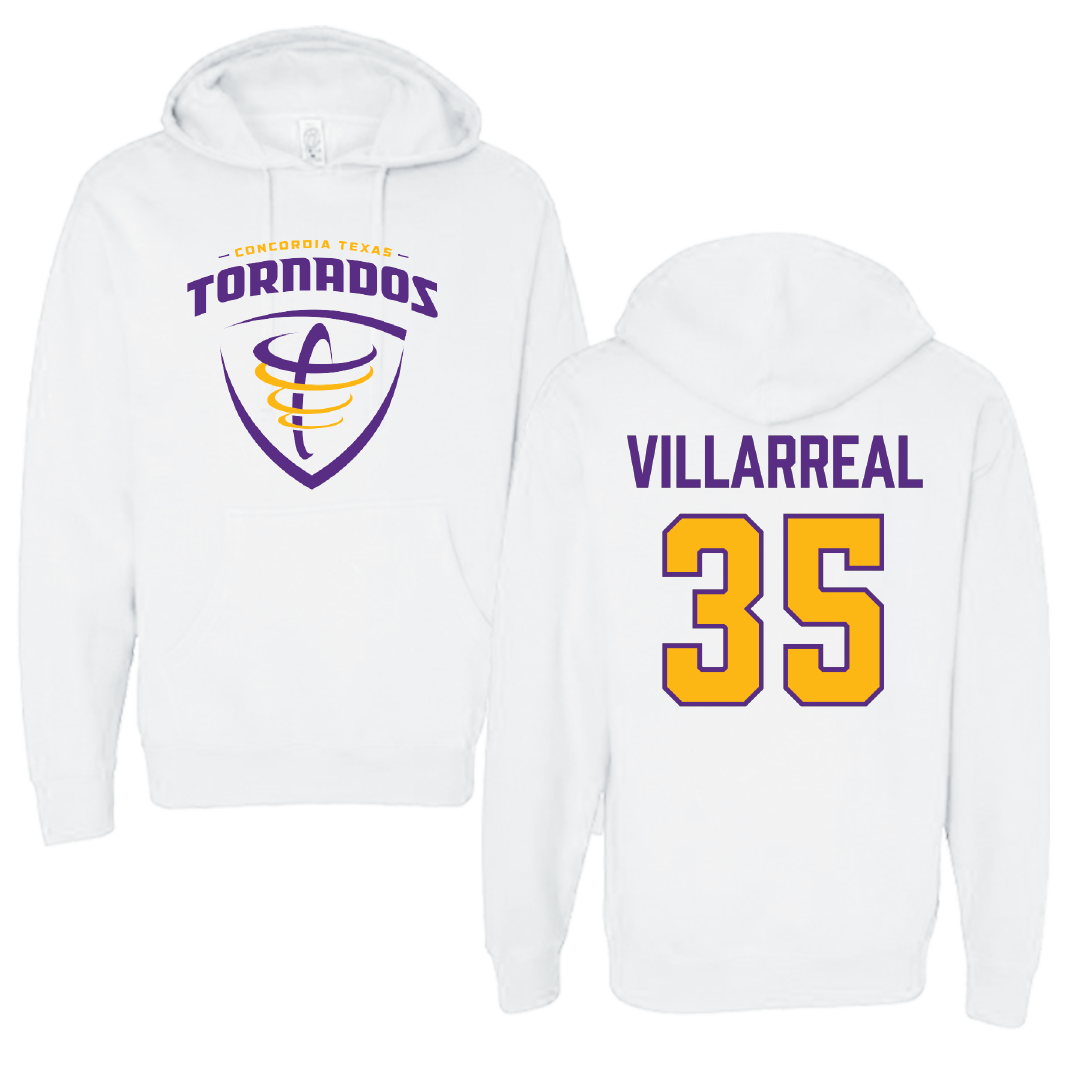 Concordia University (Texas) Baseball White Hoodie - #35 Robert Villarreal