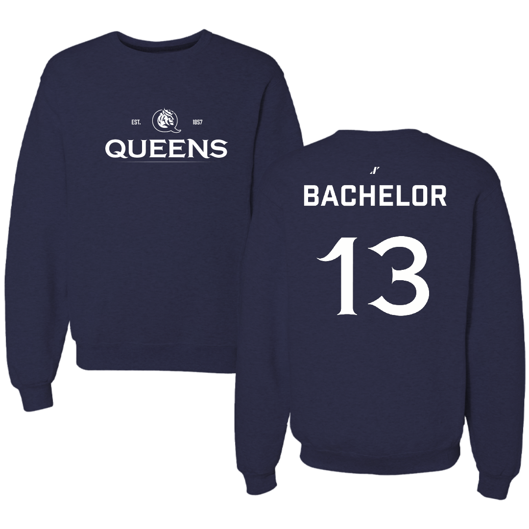 Queens University of Charlotte Lacrosse Navy General Crewneck - #13 Tanner Bachelor