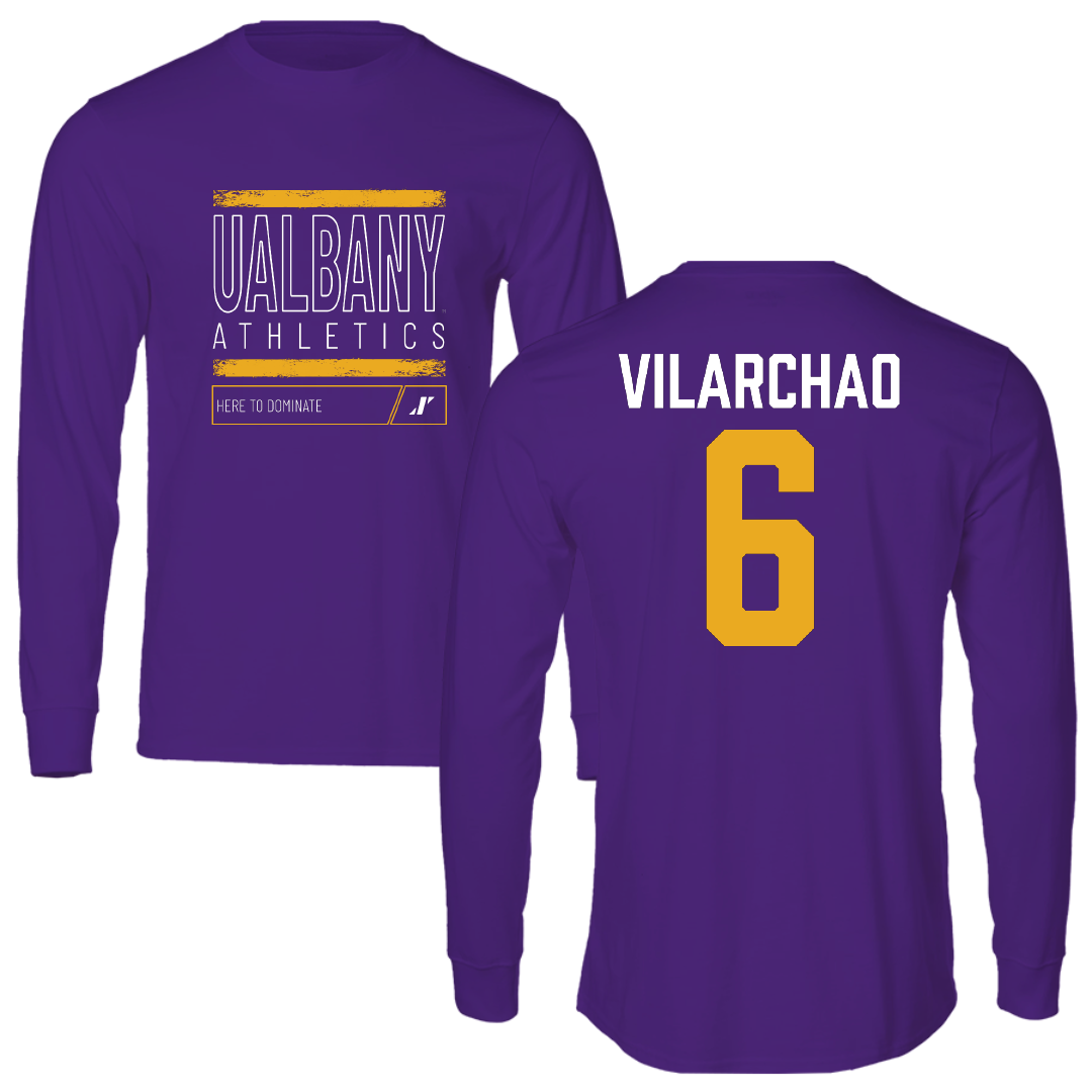 University at Albany Softball Purple Dominate Performance Long Sleeve - #6 Victoria Vilarchao