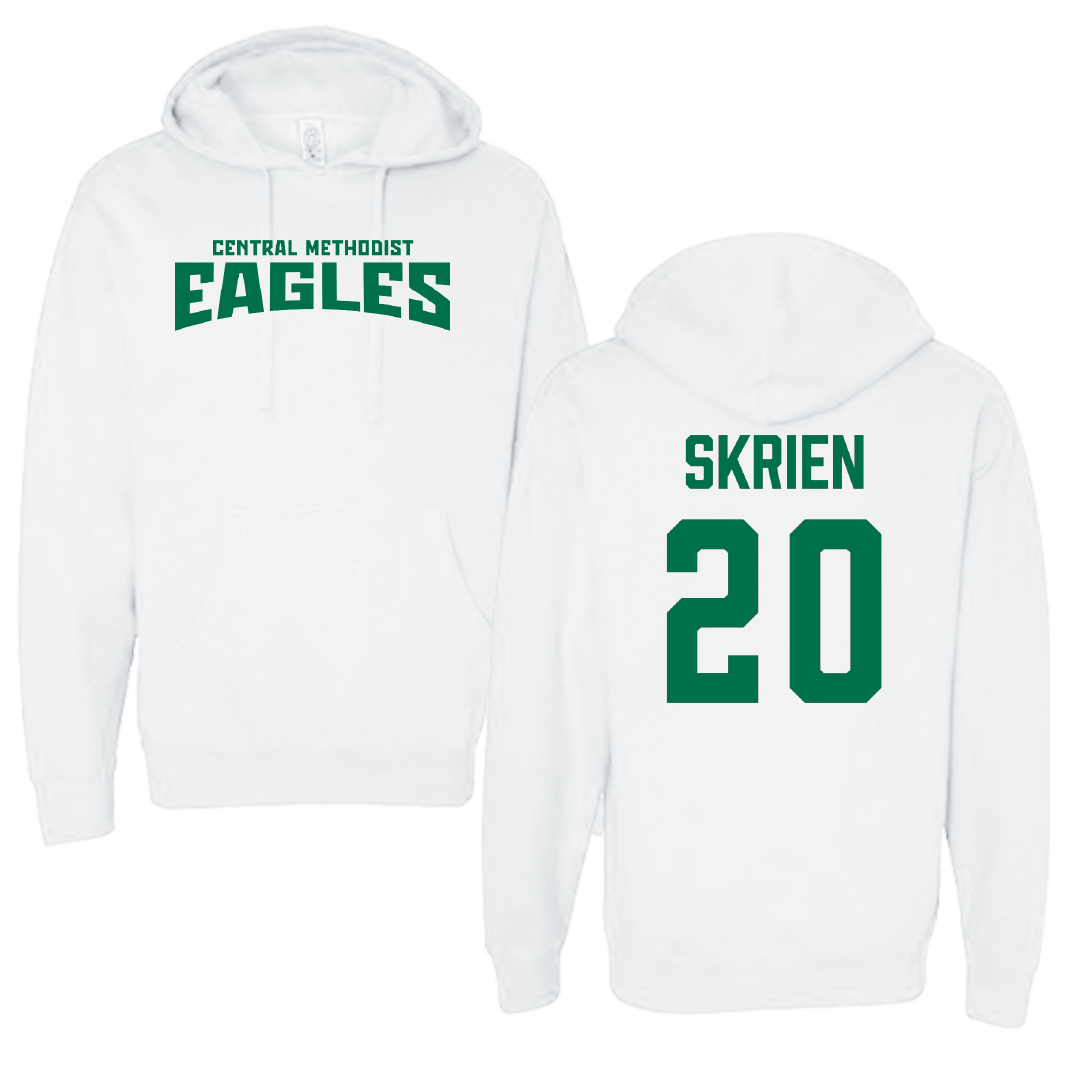 Central Methodist University Basketball (M) White Classic Hoodie - #20 Sam Skrien
