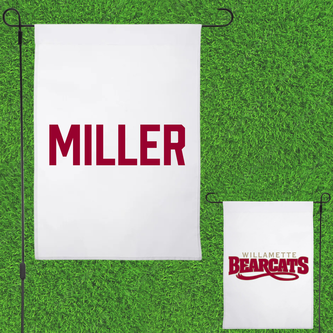 Willamette University TF and XC White Garden Flag - Sage Miller