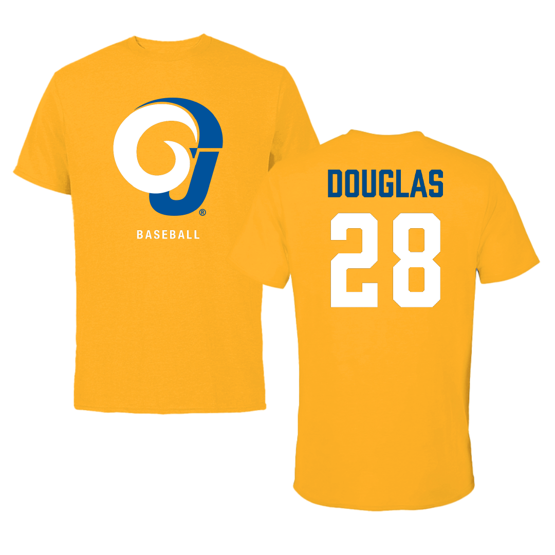 Angelo State University Baseball Gold Performance Tee - #28 Chance Douglas