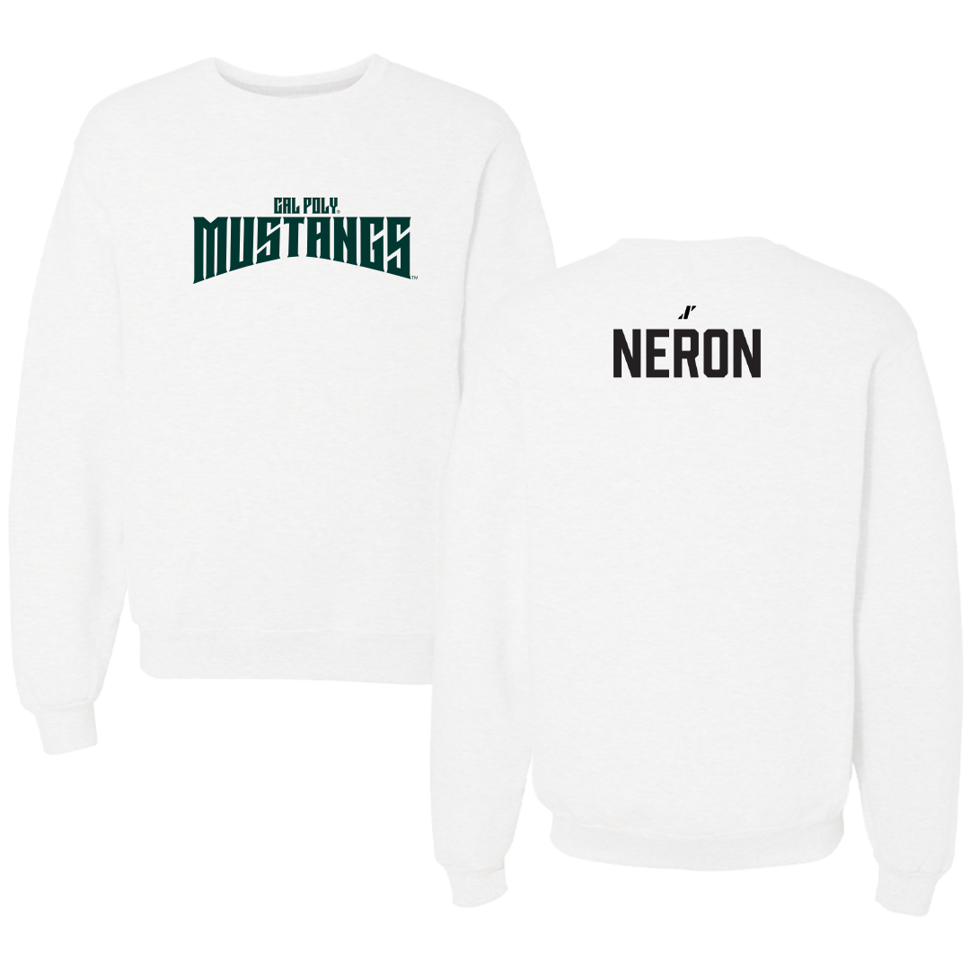 Cal Poly TF and XC White Classic Crewneck - Colby Neron
