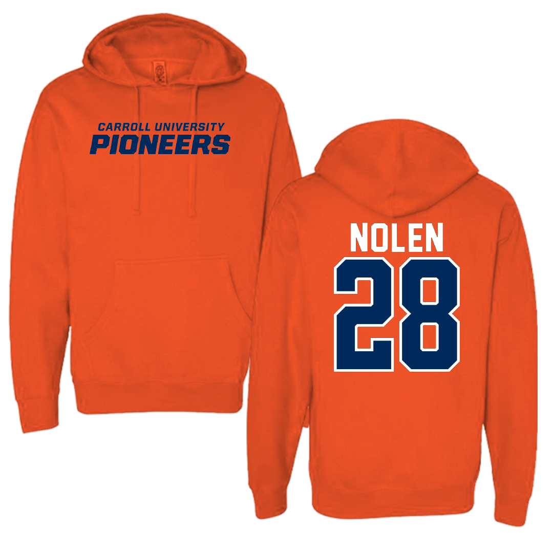 Carroll University Baseball Orange Hoodie - #28 Connor Nolen