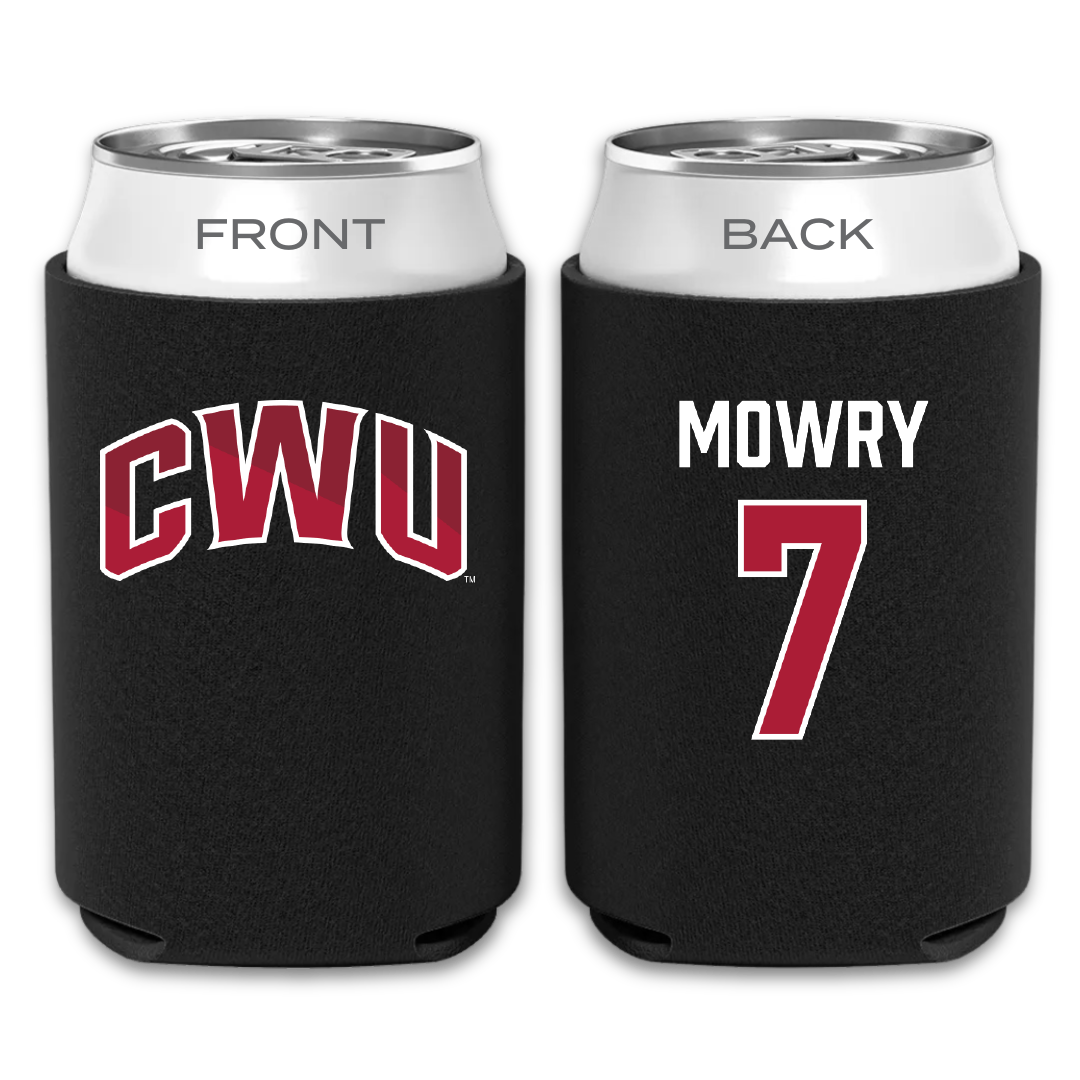 Central Washington University Baseball Black Can Cooler - #7 Nolan Mowry
