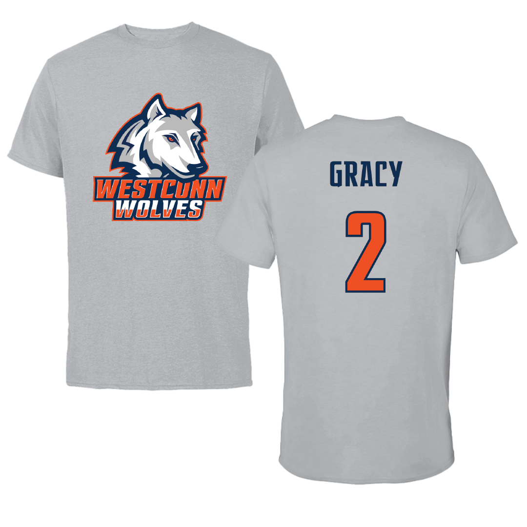 Western Connecticut State University Lacrosse Sport Gray Tee - #2 Vicky Gracy