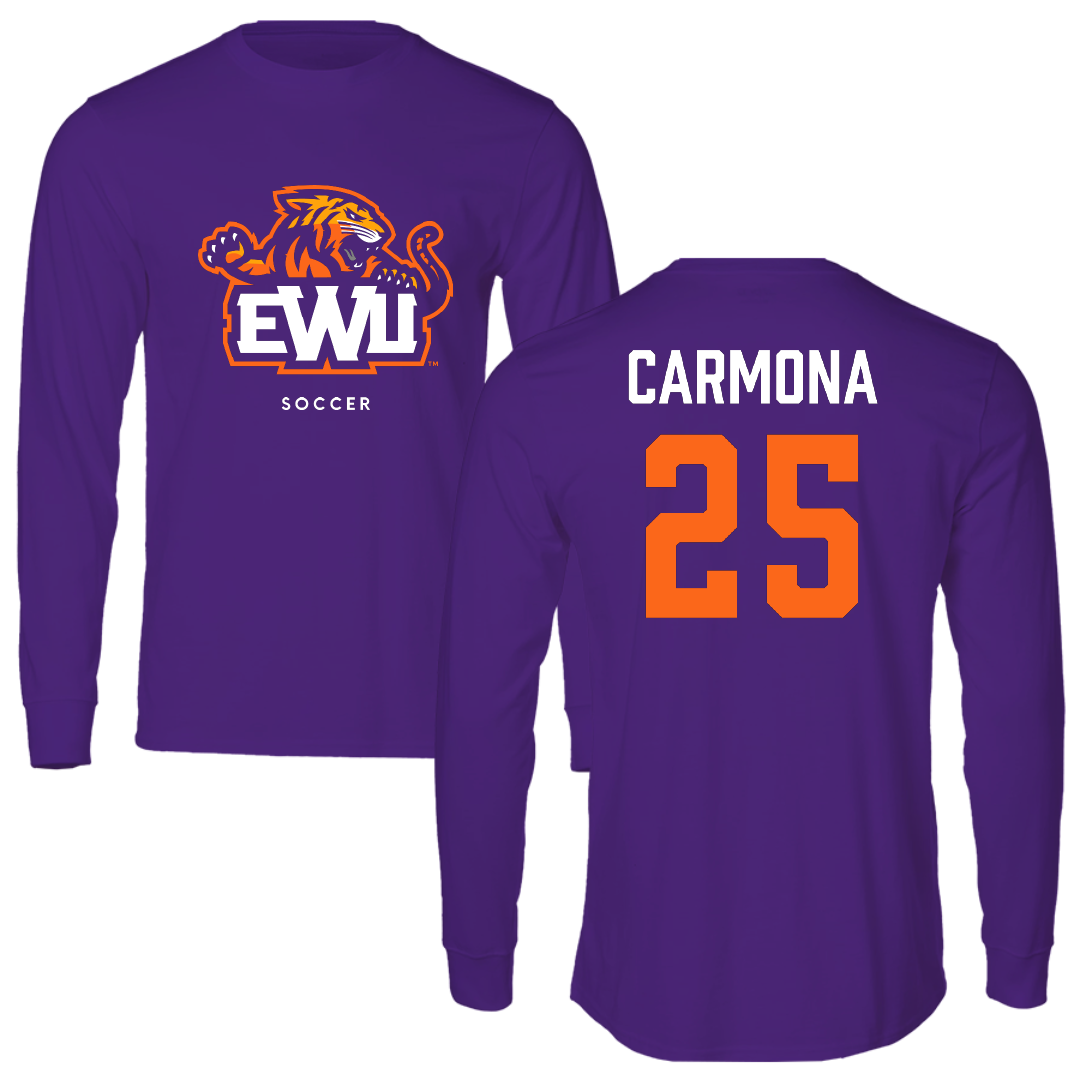 Edward Waters University Soccer (W) Purple Performance Long Sleeve - #25 Maya Carmona