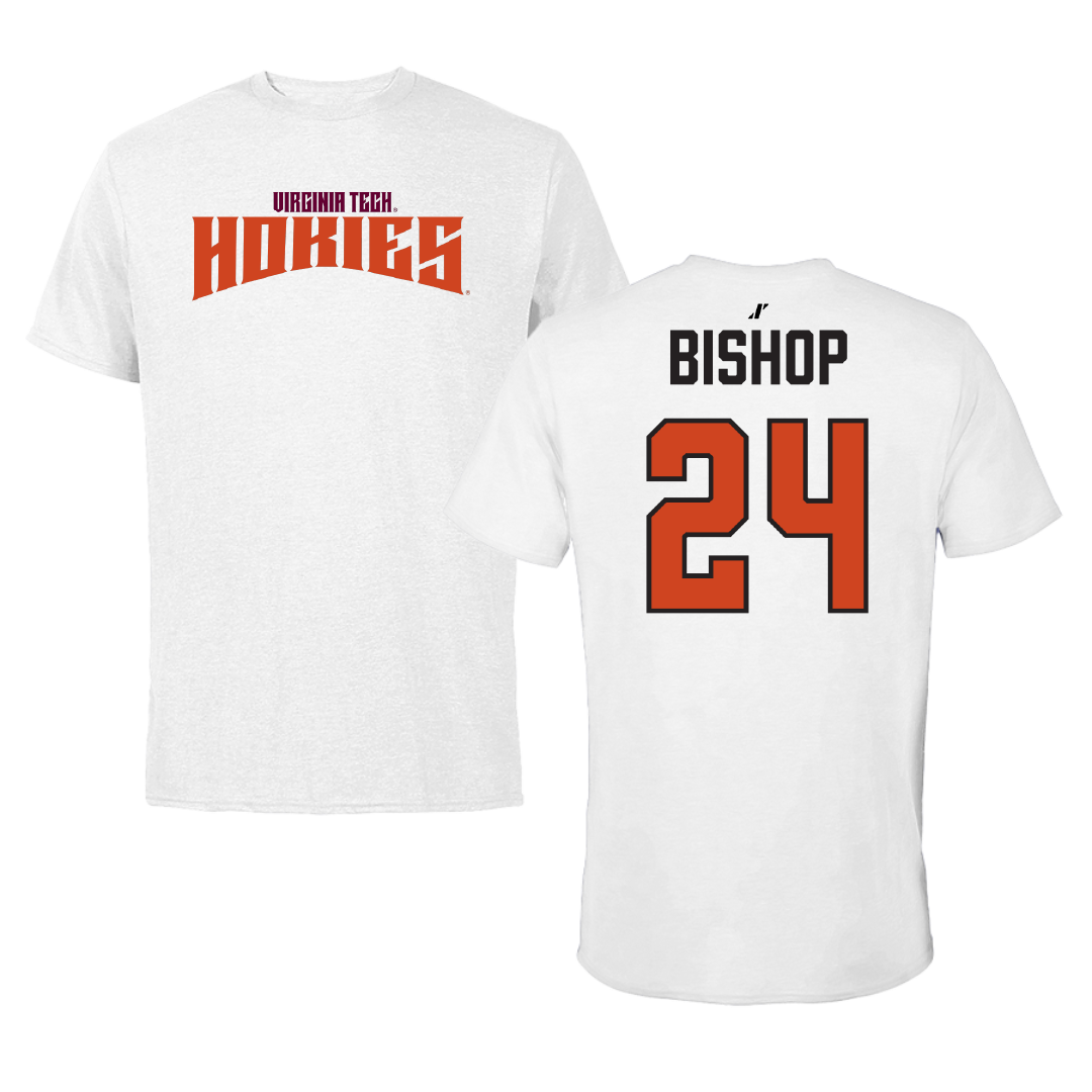 Virginia Tech Softball White Classic Performance Tee - #24 Jordan Bishop