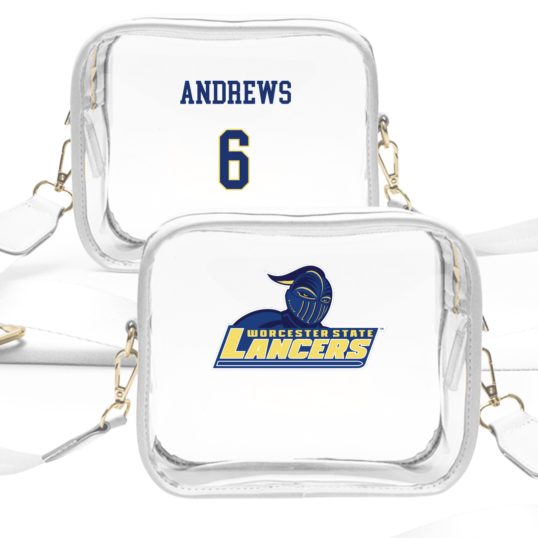Worcester State University Softball White Clear Stadium Bag - #6 Carisa Andrews