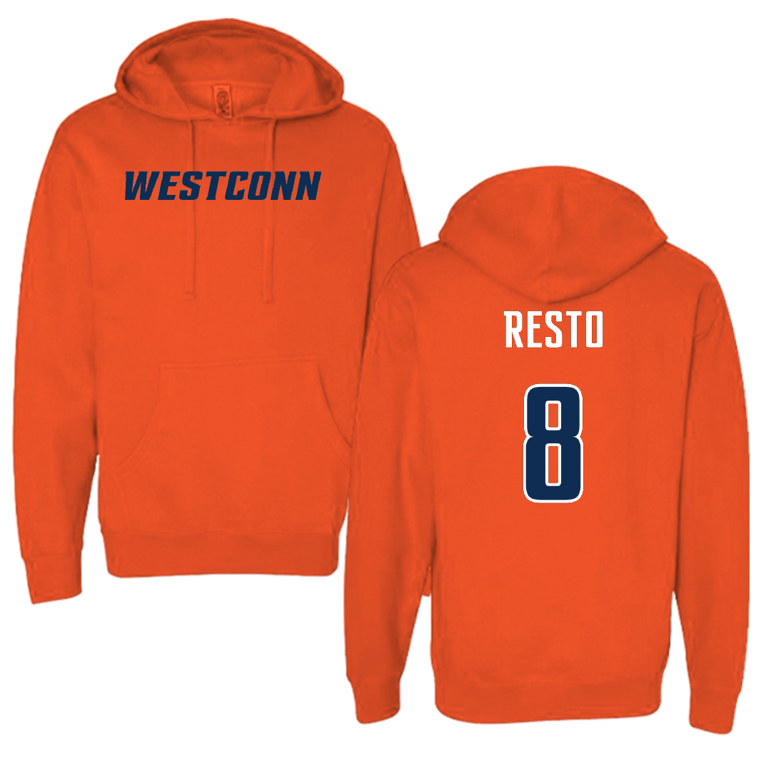 Western Connecticut State University Softball Orange Hoodie - #8 Alexis Resto