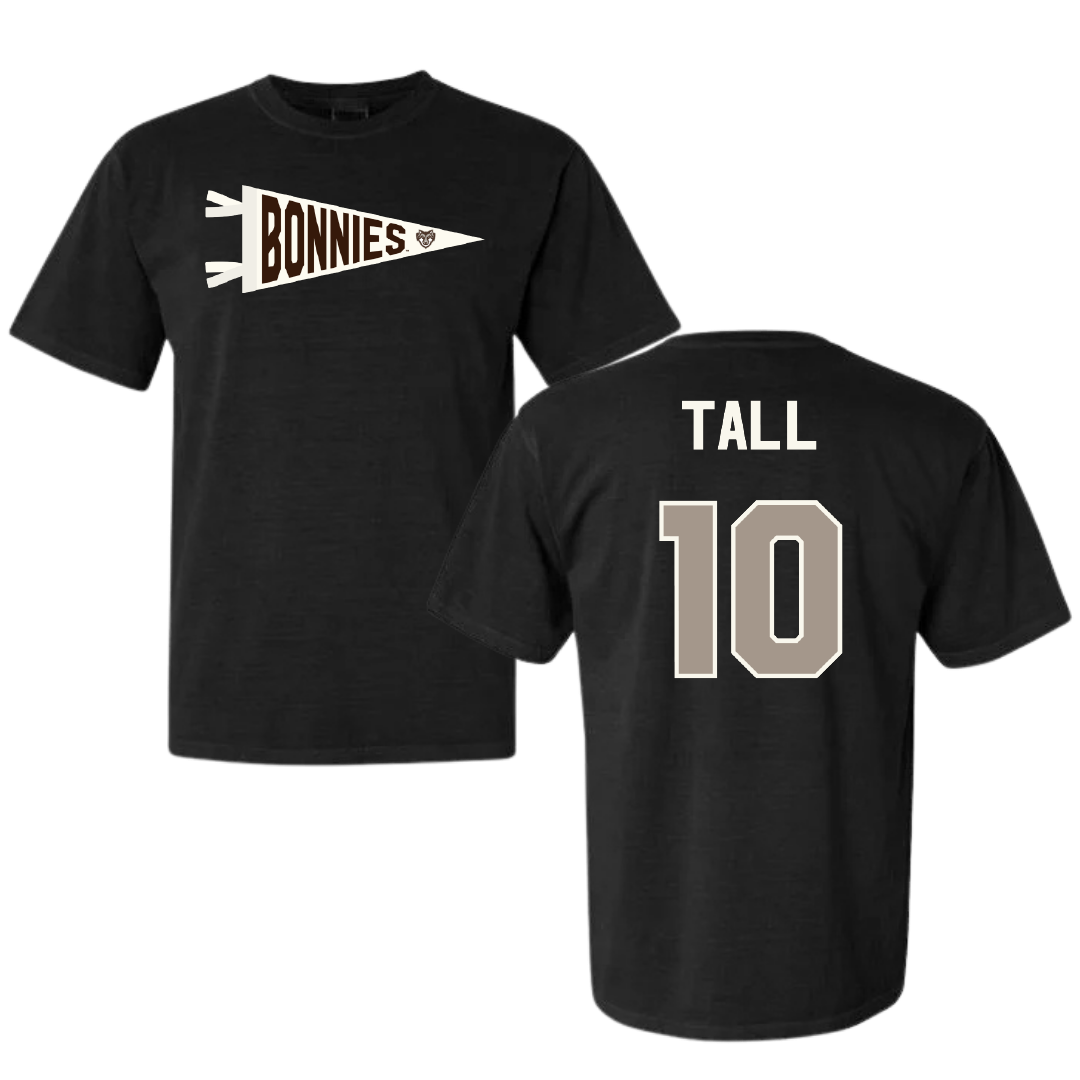St. Bonaventure University Soccer Black Pennant Comfort Colors Tee - #10 Mo Tall